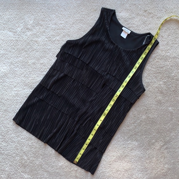 Aria Black Ruffled Textured Tank Blouse - Picture 8 of 9